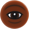 Tile, Round 1 x 1 with Dark Brown Eye, Black Pupil and Upper Eyelid, Wrinkles Pattern