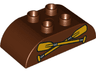 Duplo, Brick 2 x 4 Slope Curved Double with Bright Light Orange Crossed Oars / Paddles Pattern