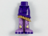 Mini Doll Hips and Asymmetric Layered Skirt, Gold Ruffle, Long Medium Lavender Boots with Gold Wings and Dark Purple Soles Pattern - Thick Hinge