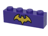 Brick 1 x 4 with Yellow Bat with Black Outline Pattern (BrickHeadz Batgirl Chest)