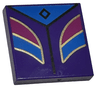 Tile 2 x 2 with Blue and Magenta Shapes with Gold Outline, Triangle with Black Diamond Pattern (BrickHeadz Kingsley Shacklebolt Torso)