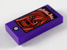 Tile 1 x 2 with Cell Phone / Smartphone and Dark Red Ghost Pattern