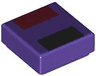 Tile 1 x 1 with Black and Dark Red Rectangles Pattern (Minecraft Endermite Face)