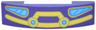 Slope, Curved 4 x 1 x 2/3 Double with Yellow and Gold Car Bumper and Brush Guard and Dark Azure and Medium Azure Headlights Pattern