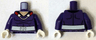 Torso Muscles Outline with Cape Clasps and White Sash Pattern / Dark Purple Arms / White Hands