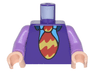 Torso Vest over Medium Blue Shirt with Red and Yellow Wavy Striped Tie Pattern / Medium Lavender Arms / Light Nougat Hands