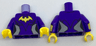 Torso Female Outline with Yellow Bat and Silver Side Trim Pattern / Dark Purple Arms with Yellow Cuffs Pattern / Yellow Hands
