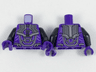 Torso Armor with Black, Silver, and Lavender Details Pattern / Black Arms / Dark Purple Hands