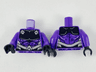 Torso Black Upper Chest Plate and Scale Lines, Silver Belt Pattern / Dark Purple Arms / Black Hands