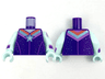 Torso Metallic Light Blue Star and Sparkles with Stripes Pattern / Light Aqua Arms with Metallic Light Blue Sparkles and Dark Purple Cuff Pattern / Light Aqua Hands