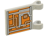 Flag 2 x 2 Square with Copper and Silver Circuitry on Orange Background Pattern on Both Sides