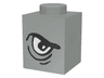 Brick 1 x 1 with Angry Black Eyebrow and White Eye Right Pattern