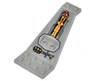 Wing Plate Bi-level 8 x 4 and 2 x 3 1/3 Up with Silver/Orange/Black UFO Pattern
