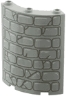 Cylinder Quarter 4 x 4 x 6 with Dark Gray Stone Wall Pattern