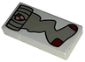 Tile 1 x 2 with HP Dark Gray Sock with Gryffindor Crest and Dark Red Heel and Toe Pattern