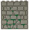 Brick 1 x 6 x 5 with Stones with Cracks and Green Moss Pattern