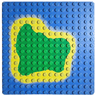 Baseplate 16 x 16 with Island on Blue Water Pattern