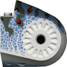 Dinosaur Body Quarter with Pin Holes with Black, Dark Gray, Red, and Sand Blue Markings Pattern