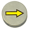 Tile, Round 2 x 2 with Yellow Arrow with Black Outline Pattern