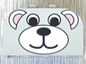 Slope, Curved 4 x 2 x 2 Double with 4 Studs with Bear Face Pattern