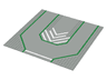 Baseplate, Road 32 x 32 with 3 Driveways, Chevron on Closed Center Pattern