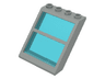 Window 4 x 4 x 3 Roof with Center Bar and Fixed Trans-Light Blue Glass