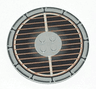 Tile, Round 8 x 8 with 4 Studs in Center with Grille Pattern