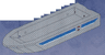 Boat, Hull Unitary 32 x 10 x 1 2/3, Base with Coast Guard Pattern on Both Sides (Stickers) - Set 6435