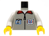 Torso Rescue Coast Guard Logo, ID Badge, Red Collar, Zipper Pattern / White Arms / Yellow Hands