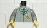 Torso Bank Employee Jacket with Tie and Dollar Sign Badge Pattern / Light Gray Arms / Yellow Hands