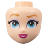 Mini Doll, Head Friends with Medium Nougat Eyebrows, Black Eyelashes, Lavender Eye Shadow, Medium Azure Eyes, Magenta Lips, Open Mouth Smile with Teeth Pattern