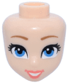 Mini Doll, Head Friends with Medium Nougat Eyebrows, Dark Azure Eyes, Coral Lips, and Open Mouth Smile with Teeth Pattern