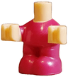 Micro Doll, Body Baby / Toddler with Molded Magenta Jumpsuit / Coverall Pattern