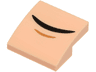 Slope, Curved 2 x 2 x 2/3 with Black Closed Mouth Grin and Medium Nougat Chin Dimple Pattern