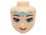 Mini Doll, Head Friends with Bright Pink Lips, White Spots and Medium Azure Eyes and Tribal Markings Pattern (Naida Riverheart)
