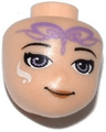 Mini Doll, Head Friends with Medium Lavender Eyes, Closed Mouth Smile and Elves Tribal Pattern (Aira)