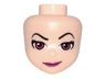 Mini Doll, Head Friends with Magenta Eyes and Lips and Thin Black Eyebrows Pattern (Ragana)