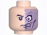 Minifigure, Head Male Half Normal, Half Sand Purple with Scar Pattern (Two-Face)