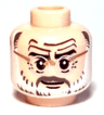 Minifigure, Head Glasses with Silver Glasses, Gray and White Beard and Gray Moustache Pattern (Henry Jones Sr.)