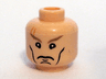 Minifigure, Head Male Cheek Lines, Chin Dimple, Stern Dark Tan Eyebrows, Scar above Right Eye Pattern