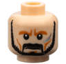 Minifigure, Head Beard Trimmed, Moustache, Silver Cheek Mark, Determined Expression Pattern