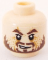Minifigure, Head PotC Hector Barbossa Ragged Brown Beard Pattern