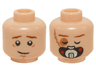 Minifigure, Head Dual Sided Open Eyes / Scar, Closed Eyes Bacta Tank Mask Pattern (SW Luke)