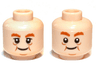 Minifigure, Head Dual Sided LotR Bombur Cheek Lines Happy / Surprised Pattern