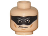 Minifigure, Head Black Eye Mask, Medium Nougat Cheek Lines and Chin Dimple, Angry Pattern