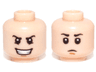 Minifigure, Head Dual Sided Black Eyebrows, Open Mouth Evil Grin / Closed Mouth Sad Pattern (SW Young Boba Fett)