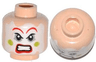Minifigure, Head Face Paint with Red Lips and Eyebrows, Green Cheeks, Angry Pattern