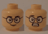 Minifigure, Head Dual Sided Glasses, White Pupils, Smile / Scared with Teeth Pattern (Egon Spengler)