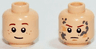 Minifigure, Head Dual Sided Child LotR Bain, Brown Eyebrows, Slight Smile and Freckles / Angry with Mud Splotches Pattern