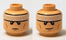 Minifigure, Head Dual Sided White Headband and Cheek Lines, Determined / Frown Pattern (Batman)